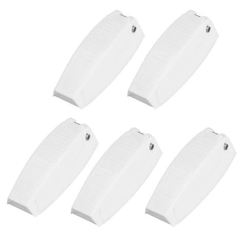 5 Pack Baggage Door Catch For RVs White ABS Door Holder for Cargo Compartments and Doors, spring loaded hinge set