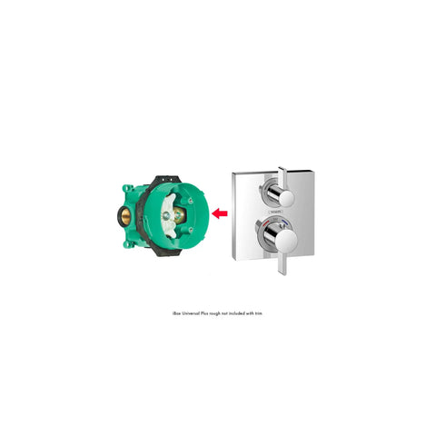 IBox Universal Plus Shower Rough In With Service Stops Three Quarter Inch shown with valve trim example