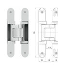 3D Adjustable Heavy-Duty Concealed Cabinet Hinge With Silver Finish, Beefy Hidden Door Hardware For Kitchen Cabinets, Furniture Projects, And DIY Installations, 185mm