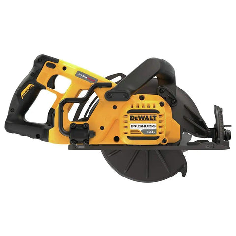 Side view of 60V Max Cordless Circular Saw For Framing 7 1 Quarter Inch Left Blade Tool Only With Electronic Brake Quick Stop