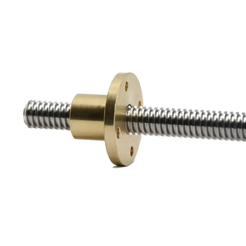 400Mm T10x2 Lead Screw With Brass Nut Kit For 3D Printer And CNC Z Axis Acme Thread 2Mm Pitch, showcasing stainless steel screw and brass nut