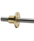 Close-up view of 300mm T10x2 Lead Screw With Brass Nut Kit For 3D Printers And CNC Machines Z Axis Acme Thread 2mm Pitch 1 Start 2mm Lead