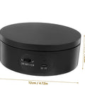 Levemolo Electric Rotating Turntable Display Stand For Jewelry And Watches 360 Degree Spin Base featuring a black battery-operated platform.