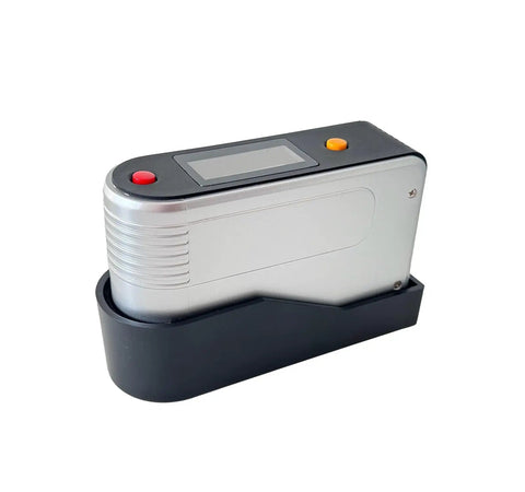 Gloss Meter 0 To 200 GU Pro Grade Instrument With ISO2813 ASTM D523 GB9754-88 GB9966.5 Standards resting in black dock
