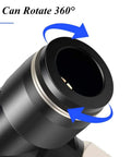 Close-up of rotating feature in Female Elbow Push To Connect Fittings 1/2 Inch Tube OD 1/8 Inch NPT Thread 90 Degree Copper Plastic