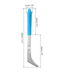 11.4 Inch Serrated Weeding Knife Set for Tight Crevices L Shape Crack Weeder Stainless Steel Garden Tool with Blue Handle