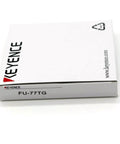 Keyence FU-77TG Transmissive Fiber Optic Sensor Switch Unit packaging for PLC installation, shown in white box with logo
