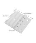 Shower Glass Door Hinge Replacement for Sauna and Steam Rooms with Black Gasket and Screws, dimensions displayed
