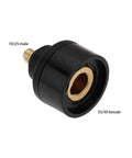 Close-up of 2 Pack Brass Welding Adapters 10/25 Male To 35/50 Female For Welding Machines And Plasma Cutters Push Twist Lock Brass Fittings