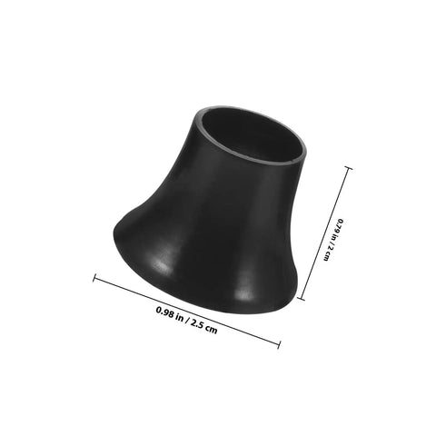 Top Shelf Black Plastic Umbrella Tip Protector Caps For Long Handle Canes And Patio Parasols Slick Replacement Covers With Snug Fit No Fuss Setup Heavy Duty Polymer Guard For Everyday Outdoor Use, bell-shaped design, 0.98 in size.