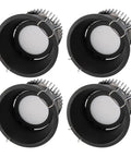 ELUKHT 4 Pack Led Downlight 3/4 Inch Round Recessed Lighting showing black aluminum baffle trim and COB spotlight design.
