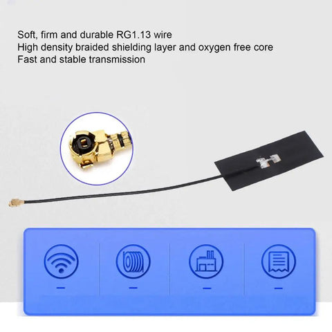 Dual Band FPC Antenna For WiFi 2.4G/5.8GHz, Flexible Antenna With IPEX Connector, features RG1.13 wire