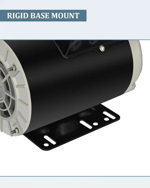 Heavy Duty 5 HP Single Phase Electric Motor With 3450 RPM 56 Frame 208 230V Five Eighths Inch Shaft Rolled Steel Shell 60 Hz