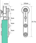 Dimensions of Heavy Duty Sliding Barn Door Hardware Kit Stainless Steel Track System for 24 Inch Wide Wood Door with I Shape Hangers.