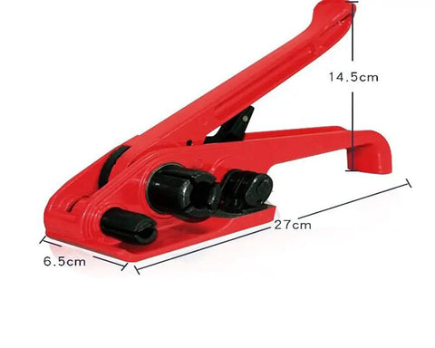 Straight Up Rock Solid Heavy Duty Poly Strapping Tensioner Cutter with dimensions 27cm x 14.5cm x 6.5cm for wrapping pallets.