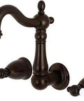Heritage Style Wall Mount Bathroom Faucet In Rich Oil Rubbed Bronze With Solid Brass Build Drip Free Ceramic Disc Cartridge