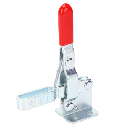 Heavy Duty Welding Toggle Clamp With 100kg Holding Force for Horizontal Fixture and Elbow Setup, red handle, alloy steel