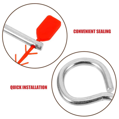 Premium Fire Extinguisher Pin Set With Red Tamper Seals For Home And Office Vehicle Safety Locks showing metal pins and seals.