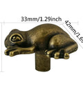 Six Piece Frog Shaped Cabinet Handles Crafted From Solid Zinc Alloy Rust Proof Drawer Pulls And Dope Animal Knobs For Dresser Kitchen Cupboards Quick Mount Screws Included Fly Modern Home Decor Furniture Hardware, Gold frog design measuring 42mm x 33mm x 24mm.