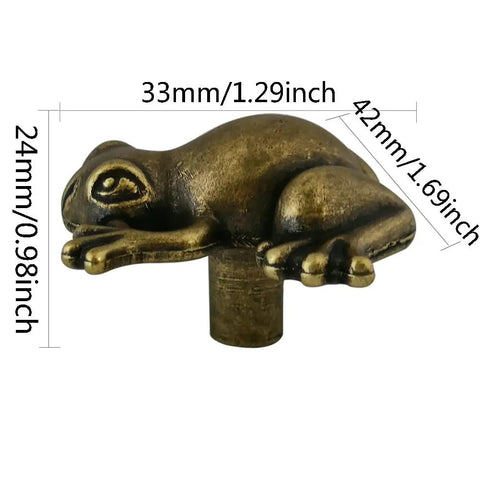 Six Piece Frog Shaped Cabinet Handles Crafted From Solid Zinc Alloy Rust Proof Drawer Pulls And Dope Animal Knobs For Dresser Kitchen Cupboards Quick Mount Screws Included Fly Modern Home Decor Furniture Hardware, Gold frog design measuring 42mm x 33mm x 24mm.