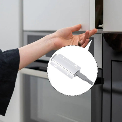 Using Five Pack Push To Open Cabinet Latches With Magnetic Closure And Long Stroke Magnets Aluminum Alloy Hidden Locks For Kitchen Cabinets