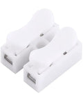 2 Pin Push Wire Connector Kit 100 Pcs 5A White LED Wiring Terminal Clamp Terminal Quick Cable Connector For Electronics Projects