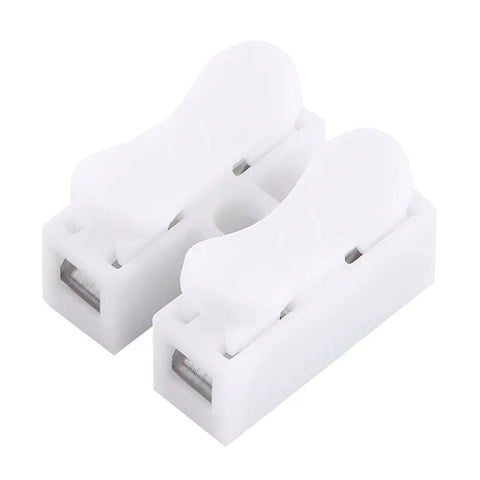 100 Pack Mini Quick Wire Connectors CH2 Quick Cable Connectors Terminal Blocks made of flame retardant plastic with copper cores.