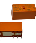 12V DC DPDT Power Relay 8A 8-Pin PCB Relay With Dual Form C Contacts, robust orange casing, for auto and industrial use, 2 pack
