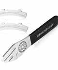 Bike Disc Brake Truing Fork And Alignment Tool Set With Pad Gap Regulator, visible steel truing fork with black handle