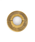 Aluminum Escutcheon Plate 3.13 Inch Outer Diameter Radiator Flange With Lacquered Antique Gold Finish, split design top view