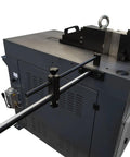 Shop Ready 40 Ton Hydraulic Horizontal Metal Bender With 3HP 220V Motor shows top view with adjustment arm for precise bends.