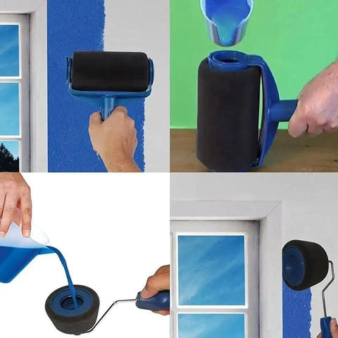 Score A Pro Finish On Walls With This 8 Piece Multifunctional Paint Roller Corner Brush Kit Featuring A Grippy Handle Tool for edge work.