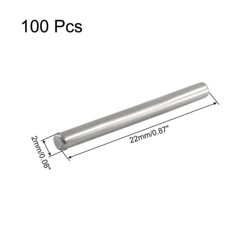 100 Pcs Stainless Steel Shelf Dowel Pins 2mm By 22mm For Cabinet And Furniture Replacement Hardware