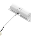 Adjustable Automatic Door Closer Spring Hinge For Indoor Doors Up To 30 Kg, Easy Install With Quiet Close, cylindrical design, white finish