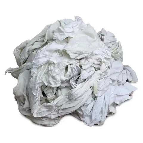 5 Pound Bag Of White Recycled Cotton T Shirt Rags For Cleaning And Shop Use Industrial Grade Heavy Duty Wipe And Polish Great For Dry Or Wet Cleaning Sizes From 10x10 To 20x20 Inches