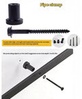 Pipe clamp kit with corrosion-resistant screws and mount, enhanced load-bearing capacity, for secure wall installation.