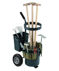 Rolling Garden Cart For Yard And Lawn Work Heavy Duty Mobile Tool Cart With Oxford Bag And 5 Gallon Bucket, tools organized