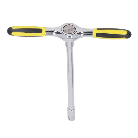Go-To T Handle Ratchet Wrench And Quick Release Socket Kit With Built In Magnet And Comfort Grip for auto repair, chrome finish.