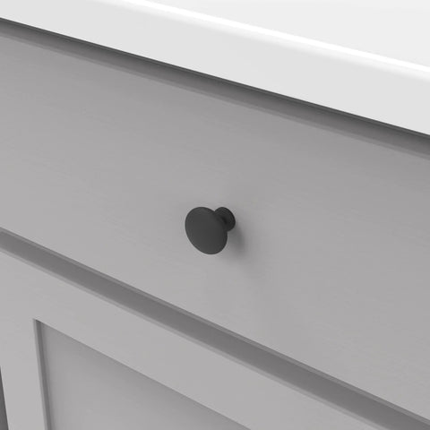 Round Matte Black Kitchen Cabinet Knobs 10 Pack Durable Drawer And Dresser Knobs for cabinets and bathroom drawers installed