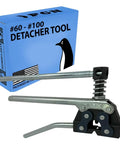 Roller chain cutter detacher for #60–#100 chains; metal tool with black clamp and spring in Amazon box.