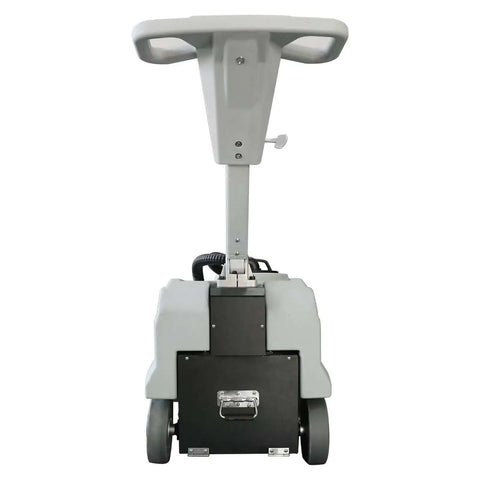 Rear view of Foldable Walk Behind Floor Scrubber Machine With 180 RPM And 300W Motor, Heavy Duty Hand Push Design
