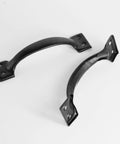 Vintage Inspired 5.5 Inch Black Curved Cabinet Door Handles Made From Solid Iron, Pack Of 2, visible from top view