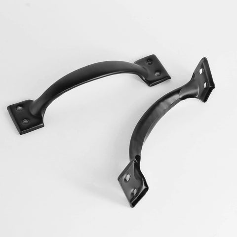 Vintage Inspired 5.5 Inch Black Curved Cabinet Door Handles Made From Solid Iron, Pack Of 2, visible from top view
