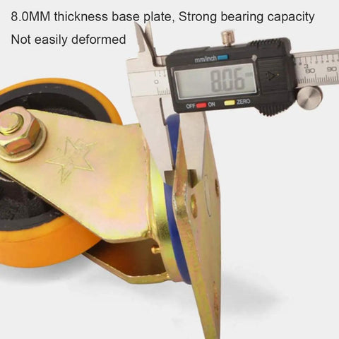 Four Piece Furniture Casters Featuring Swivel Rubber Wheels And Sturdy Plate Mounts For Hassle Free Chair Upgrades showing 8MM thick plate and wheel.