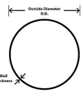 Diagram of 6061 T6 Seamless Aluminum Round Tubing 4 Inch Outer Diameter 3 Foot Length 0.065 Inch Wall 16 Gauge
