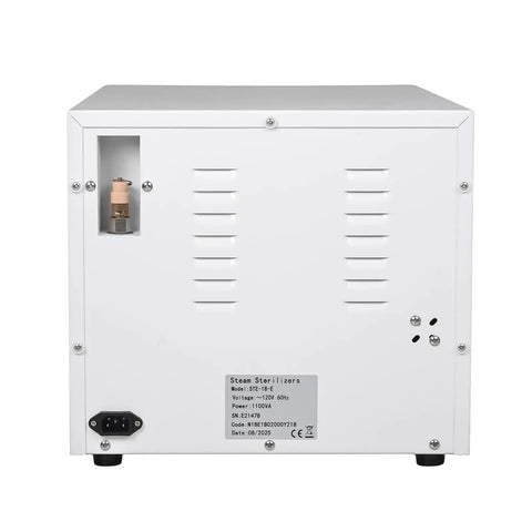 Back view of Stainless Steel 18L Autoclave High Pressure Temperature 1100W LED Steam Sterilizer for Medical Use Class N