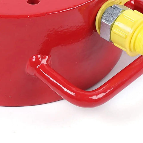 Heavy Duty Kickass 100 Ton Low Profile Hydraulic Jack Ripping Through Rock Solid Steel Frame Smooth Lifting Action Chrome Plated Piston 16mm Stroke Yellow Workhorse For Cramped Garages