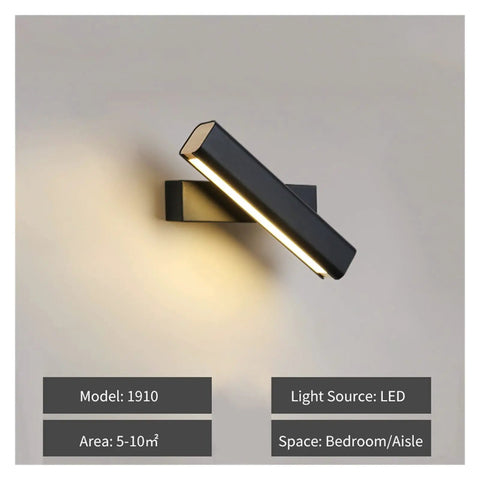 Elevate Your Home Vibe With This Sleek Black Metal Swivel Wall Sconce Led Lighting For Bedroom Living Room And Hallways Rustproof Adjustable Accent Lamp mounted on wall.