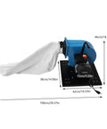 1HP Industrial Dust Collector With Wheels 550 CFM Airflow Metal Husky Design Wall-Mounted Or Portable 30 Micron Bag Filter shown from the side.