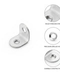 Stainless Steel 90-Degree Corner Brace For Furniture Joints And Shelf Support, heavy-duty L-shaped bracket with pre-drilled holes